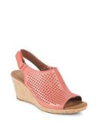 Rockport Briah Slingback Leather Wedge Sandals