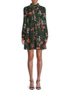 Caara Vintage Floral Long-sleeve Dress