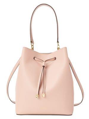 Lauren Ralph Lauren Leather Debby Drawstring Bag