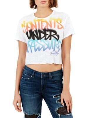 True Religion Cropped Boyfriend Graphic Tee