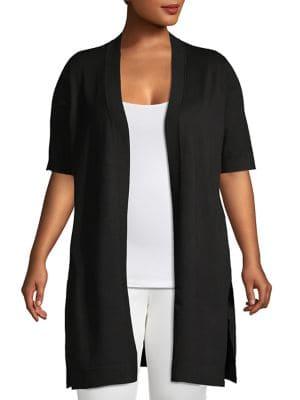 Grace Elements Plus Plus Short-sleeve Open-front Cardigan