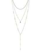 Design Lab Goldtone And Glass Stone Triple-strand Necklace