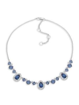 Givenchy Crystal & Blue Crystal Frontal Necklace