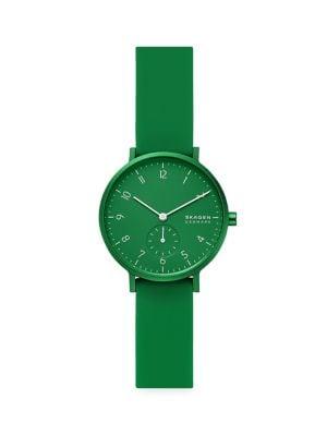 Skagen Aaren Kulor Green Silicone 36mm Watch