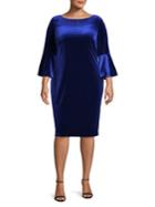 Calvin Klein Plus Bell-sleeve Velvet Dress