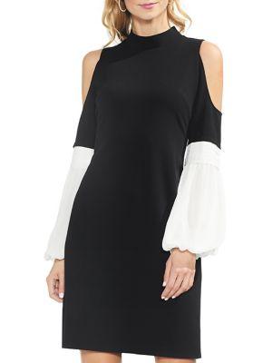 Vince Camuto Estate Jewels Chiffon Bubble-sleeve Dress