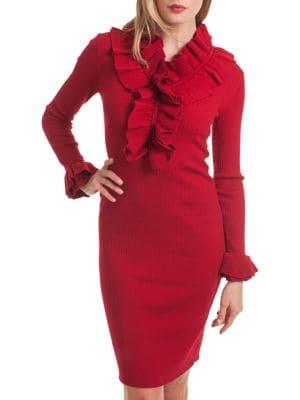 Trina Turk Cocktail Soiree Ruffled Dress