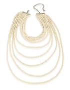 Carolee Faux Pearl Nine Row Statement Necklace