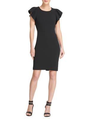 Donna Karan Flutter Sleeve Sheath Dress