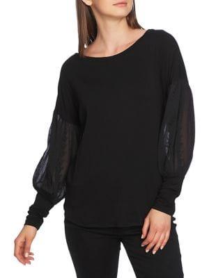 1.state Embroidered Long-sleeve Top
