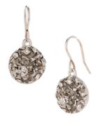 Kenneth Cole New York Pave Silvertone Circle Drop Earrings