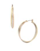 Kenneth Cole New York Trinity Rings Tri-tone Large Twisted Hoop Earrings