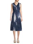 Donna Karan Sleeveless Printed Midi Dress