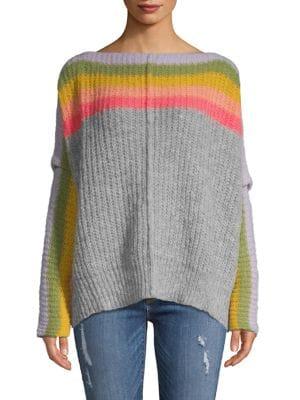 Free People Knit Wool Rainbow Sweater