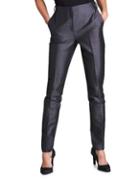 Donna Karan Metallic Front-zip Skinny Pants