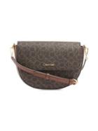 Calvin Klein Kari Monogrammed Leather Saddle Crossbody
