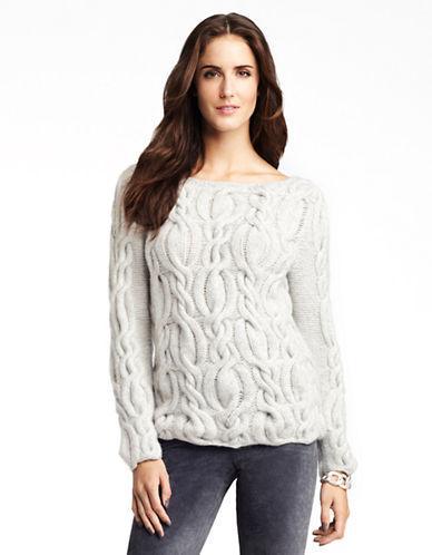 Black Brown 1826 Cashmere Hand Knit Cable Knit Pullover Sweater