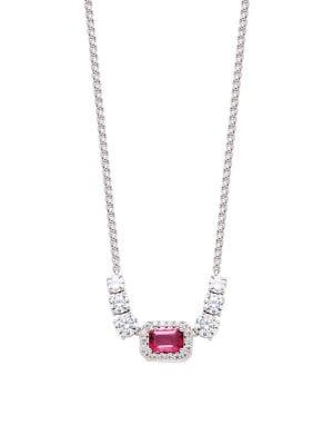 Nadri Zelda Ruby & Crystal Adjustable Necklace