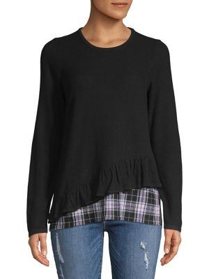 Design Lab Ruffled-hem Sweater