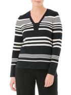 Olsen Two-tone Striped Pullover