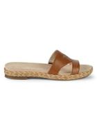 Anne Klein Doris Leather & Braided Fabric Slide Sandals