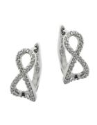 Lord & Taylor Sterling Silver And Cubic Zirconia Infinity Pendant Stud Earrings