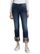 Driftwood Colette Plaid Cuff Straight Jeans