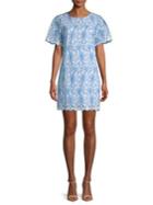 Laundry By Shelli Segal Embroidered Eyelet Cotton Shift Dress