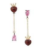 Betsey Johnson Crystal Roses Dangle & Drop Earrings
