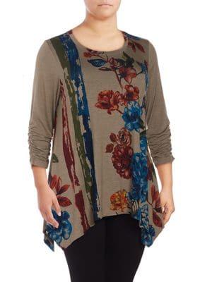 Context Plus Sharkbite Hem Floral Top