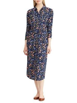 Lauren Ralph Lauren Floral Stretch Midi Shirtdress