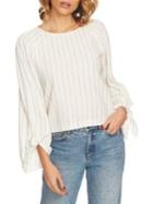 1.state Ticking Stripe Tie Sleeve Top