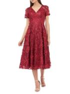 Carmen Marc Valvo Infusion Floral Midi Cocktail Dress