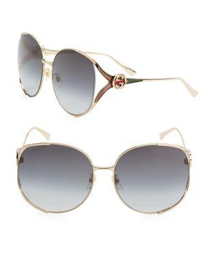 Gucci 63mm Round Sunglasses
