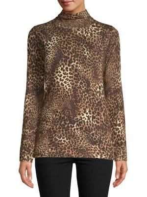 Context Cheetah-print Turtleneck Sweater