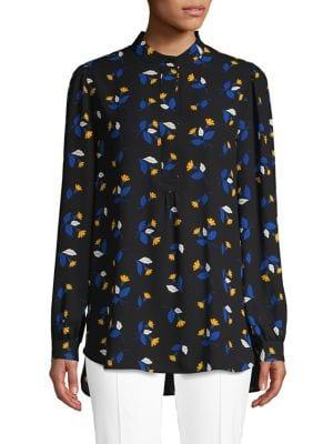 Anne Klein Printed Poet-sleeve Blouse