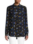 Anne Klein Printed Poet-sleeve Blouse