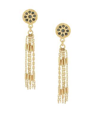 Jessica Simpson Starry Sky Crystal Tassel Chain Drop Earrings