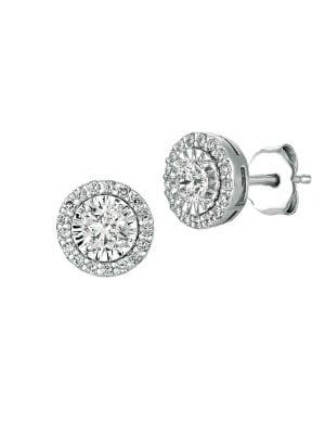 Morris & David 14k White Gold & 1.25 Tcw Diamond Stud Earrings