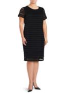 Vince Camuto Plus Crocheted Overlay Shift Dress