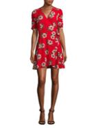 Highline Collective Ruched Puff-sleeve Wrap Dress