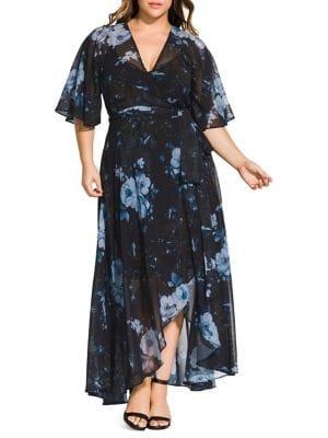 City Chic Plus Bonsai Floral Maxi Dress