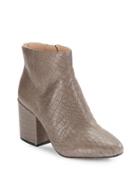 French Connection Dilyla Embossed Leather Ankle Boots