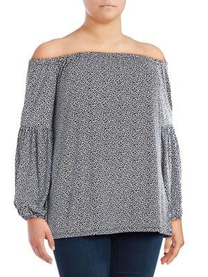 Michael Michael Kors Plus Mini Leopard Off-the-shoulder Top