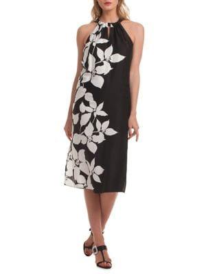 Trina Turk Tied Floral Halter Midi Dress