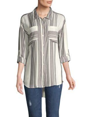 Design Lab Printed High-low Shirt