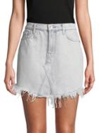 7 For All Mankind Scalloped Frayed Mini Skirt