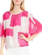 Vince Camuto Abstract Grid Batwing Blouse