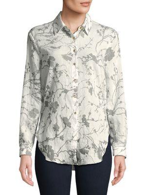 T Tahari Printed Button-down Shirt