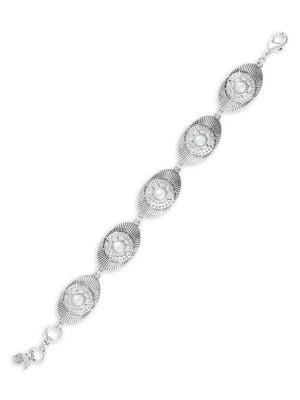 Lucky Brand Floral Tribes Silvertone Bracelet